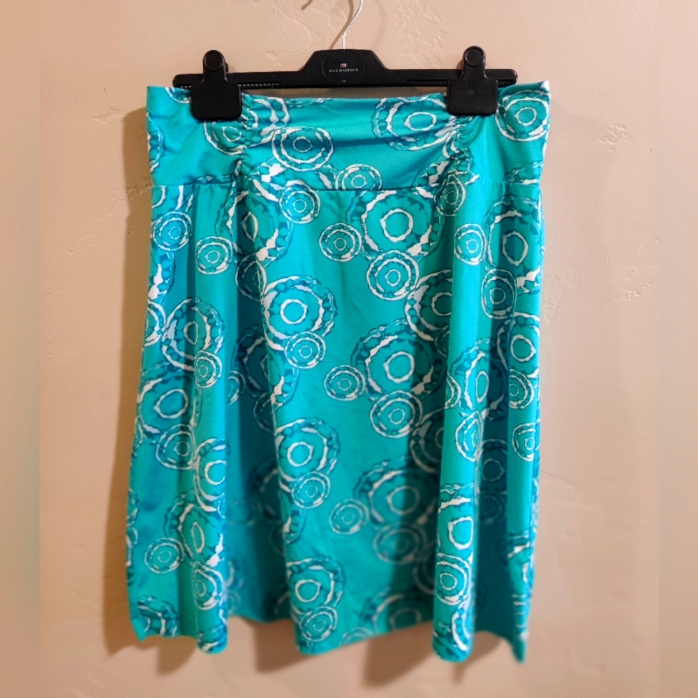 Tranquility knee length skirt in turquoise size medium